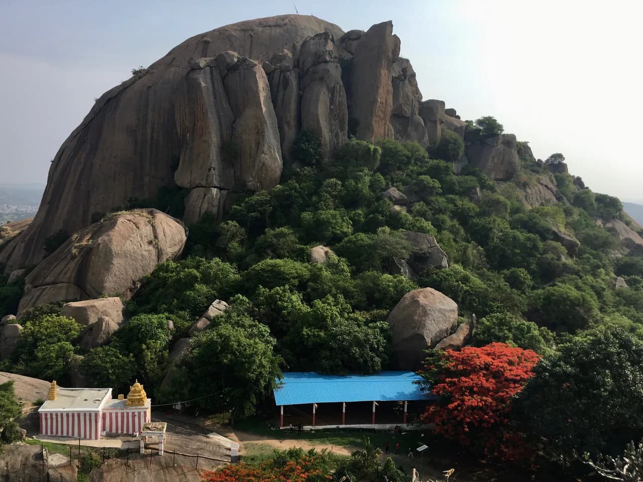 Ramadevara Betta rising above the surrounding countryside.