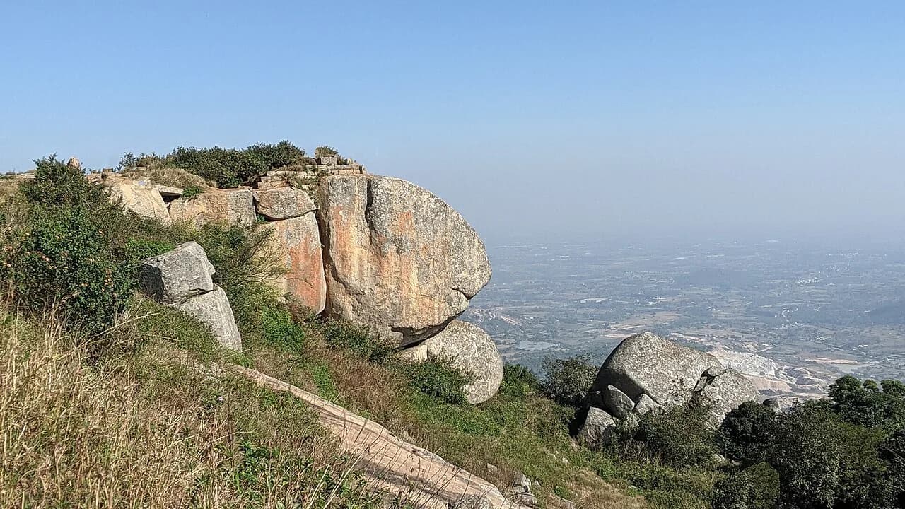 The rocky summit landscape of Skandagiri.